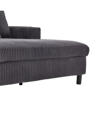 Streamdale Corduroy Oversized Recliner Sofa w/ USB, LED, Cup Holder