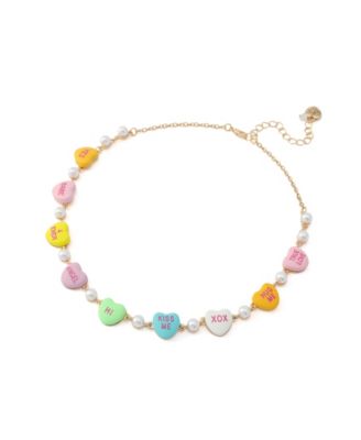 Faux Cultivated Pearl Sweetheart Collar Necklace