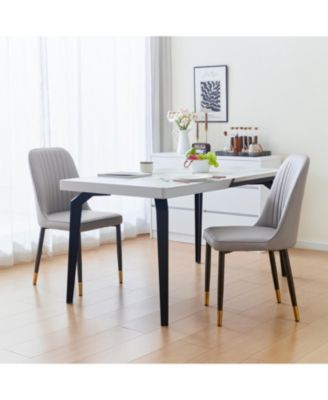 Grey Dining Chairs (Set of 2) - Cushioned, Modern Kitchen/Living Room