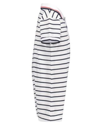 Baby Boys' Striped Pique Knit Collared Polo Shorts Romper