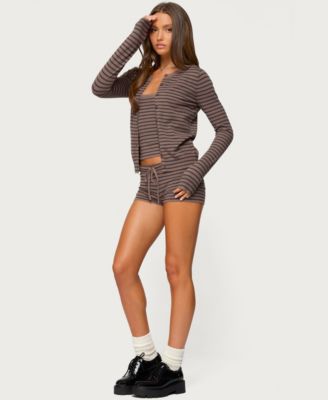 Women's Lillian Striped Button Up Knit Cardigan