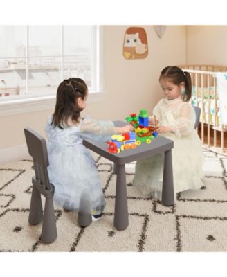 Kids Table & 2 Chairs Set Toddler Activity Play Dining Study Desk