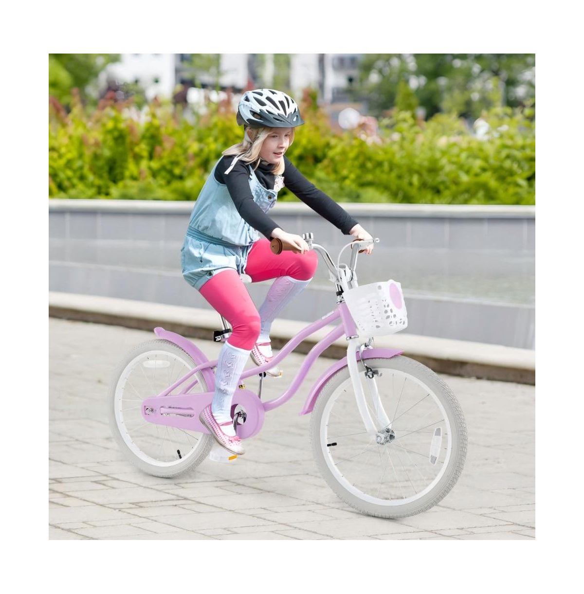 Hongge Kids Training Bike with Adjustable Seat Hand Brake Coaster Brake and Basket for Young Riders