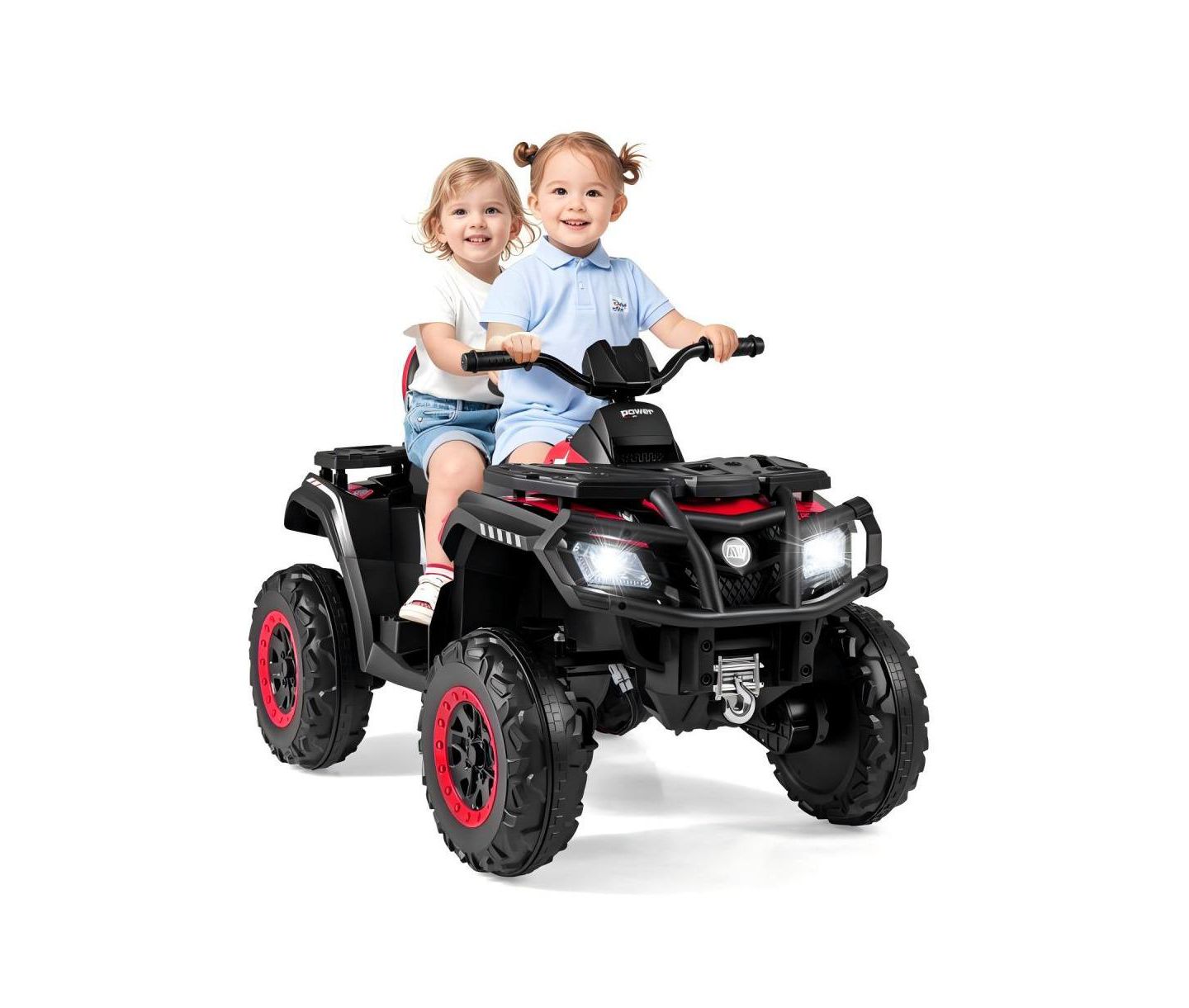 Детская игрушка HONGGE Electric Two-Seater ATV Ride-On Vehicle with Four Motors and Music, Ages 3-8, цвет: Красный — фото 3