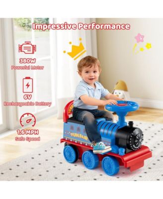 Kids Electric Ride On Train with Detachable Carriage and Interactive Sounds