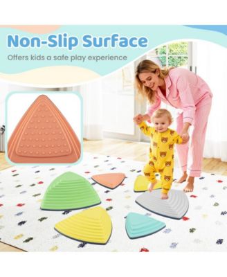 Kids Balance Stepping Stones Set of Six with Textured Surface and Motor Skill Training