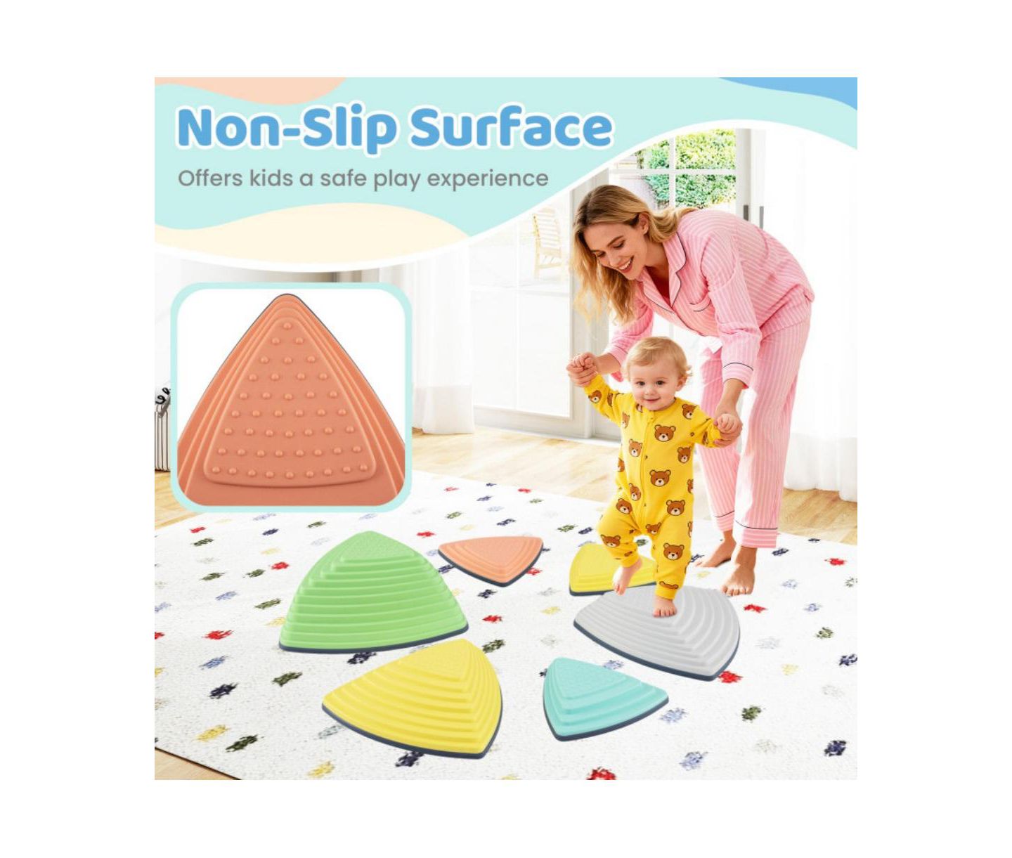 Детские игрушки HONGGE Balance Stepping Stones Set of Six, Ages 3+, цвет: Разноцветный — фото 4