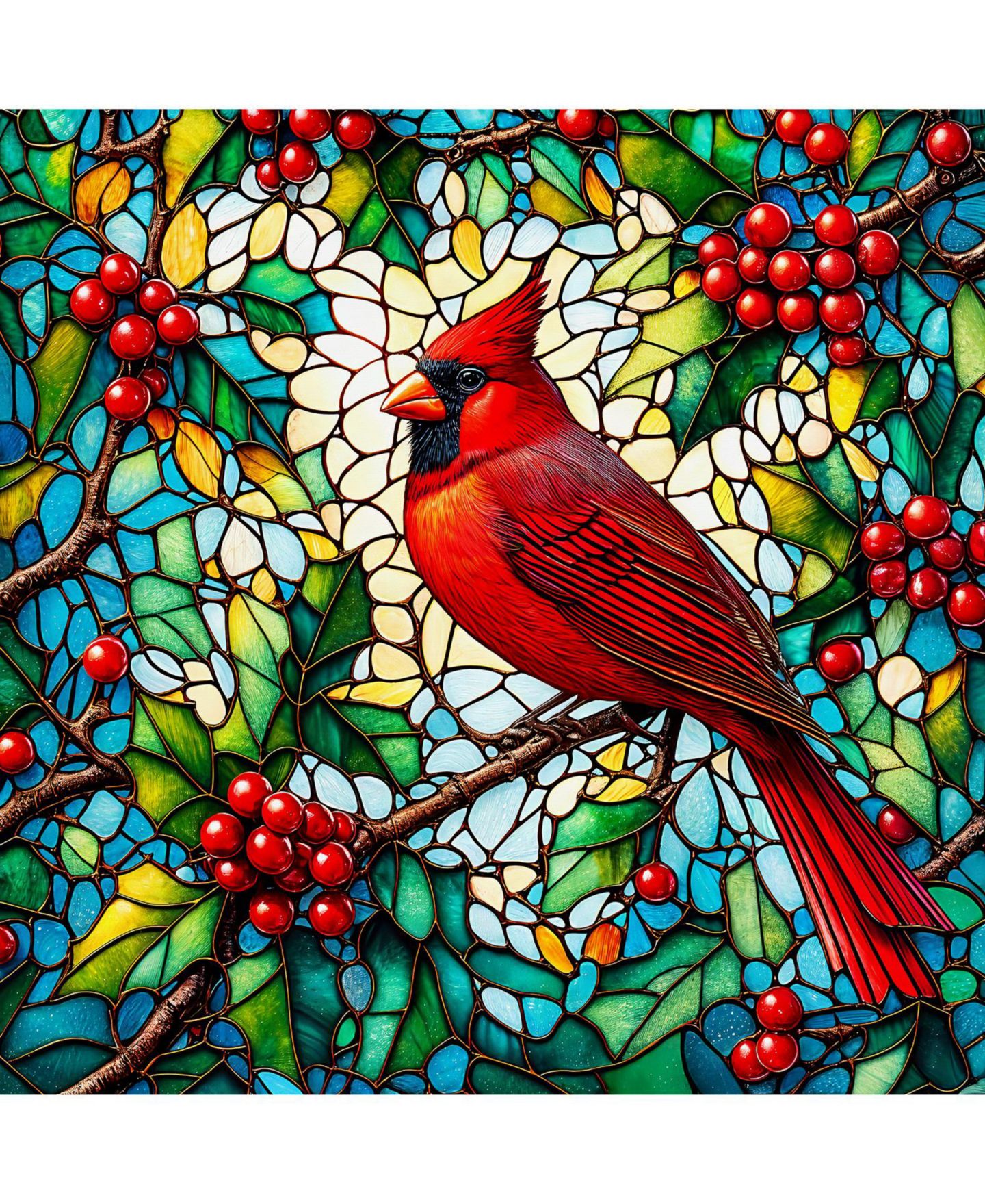 Детский пазл SunsOut Cardinal and Holly 500-Piece Jigsaw Puzzle, от 14 лет — фото 3