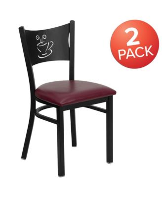 2 Pack Coffee Back Metal Restaurant Chair