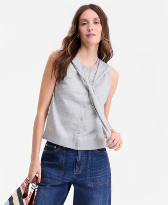 Women's Tie-Neck Sleeveless Sweater