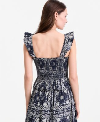 Women's Smocked Ruffle-Trim Tank