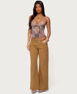 Women's Mixed Animal Print Mesh Tank Top