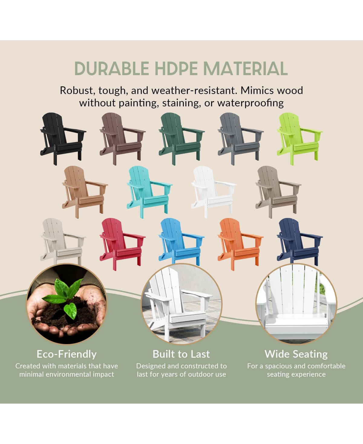 WestinTrends All-Weather Contoured Outdoor Poly Folding Adirondack Chair (Set of 8)