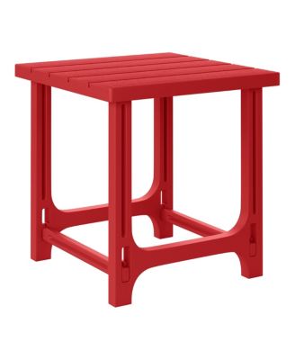 3-Piece HDPE Plastic Adirondack Chairs with 18" Square Side Table Patio Set