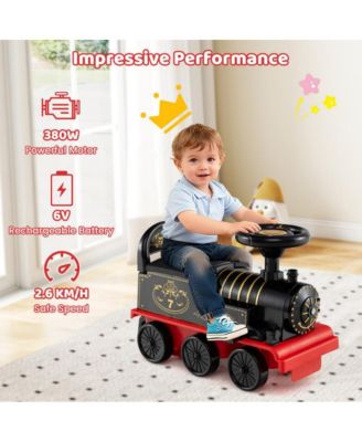 Electric Ride On Train with Detachable Carriage and Interactive Sounds for Kids
