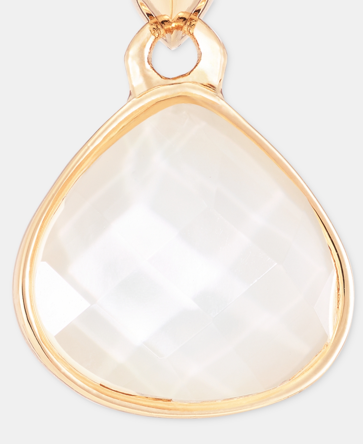 Anne Klein Mother-of-Pearl Charm Huggie Hoop Earrings