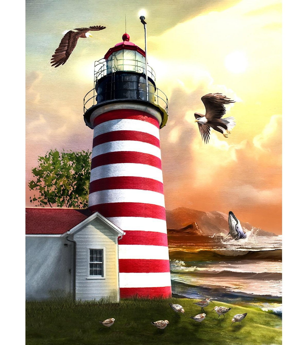 SunsOut West Quoddy Lighthouse 1000 piece Jigsaw Puzzle for Adults