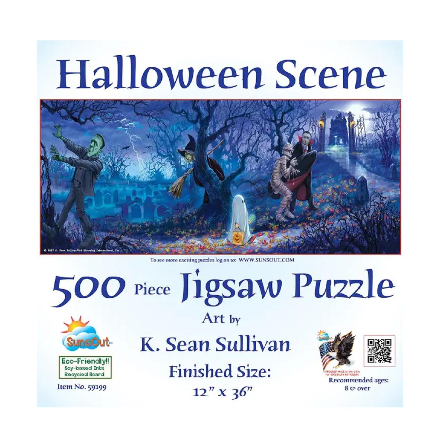 Детский пазл SunsOut Halloween Scene 500 Piece Jigsaw Puzzle, от 15 лет — фото 2