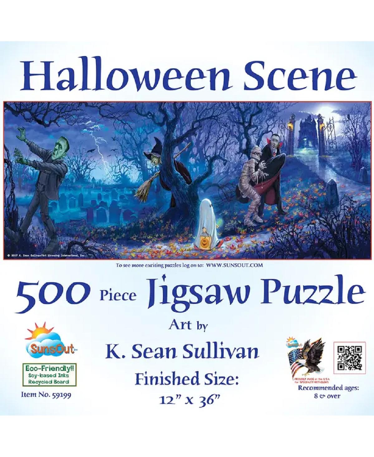 SunsOut Halloween Scene 500 piece Jigsaw Puzzle for Adults Halloween