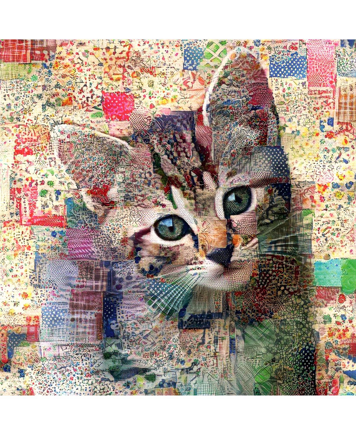 SunsOut Quilted tabby Kitten 500 piece Jigsaw Puzzle for Adults