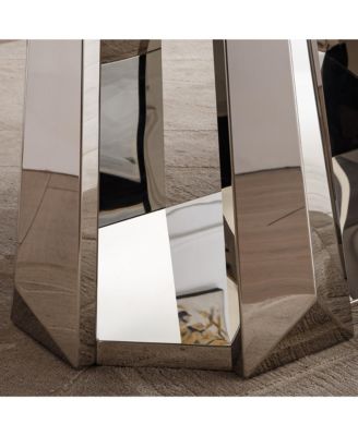 + 70" + Faux Marble + Mirrored Base + Dining Table