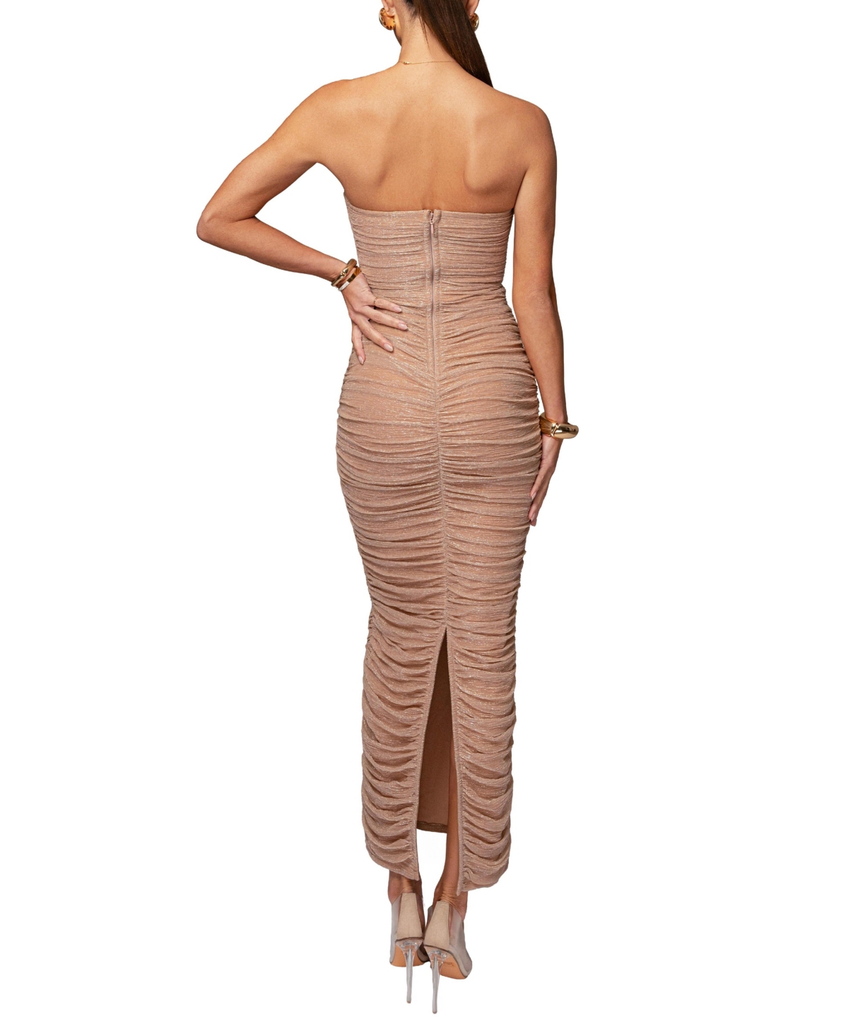Jluxlabel Women's Metallic Mesh Maxi Dress