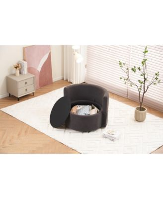 Cozy Swivel Accent Chair with Storage and Throw Pillows