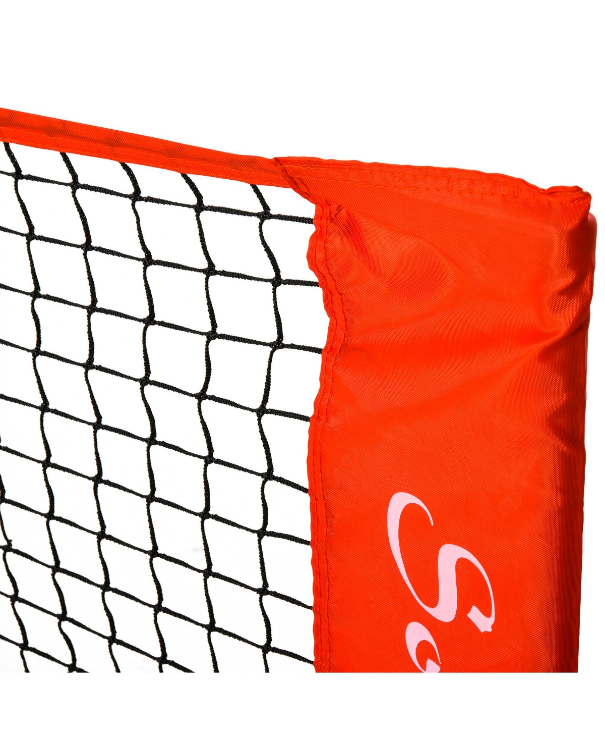 Soozier 23 ft Portable Soccer Tennis/Pickleball/Badminton/Mini Tennis Net w/ Sideline for Training with Included Storage Bag, Red