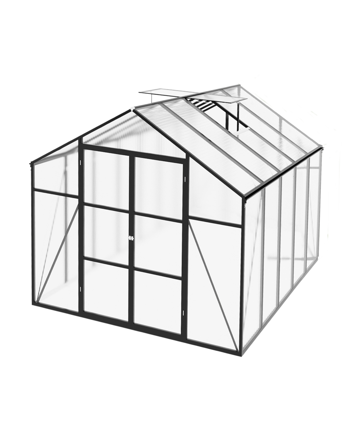 Gain Height 8x10 Ft Aluminum Polycarbonate Greenhouse - All Season