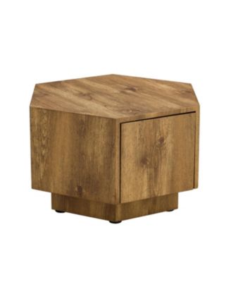 Hexagonal Coffee Table with Drawers
