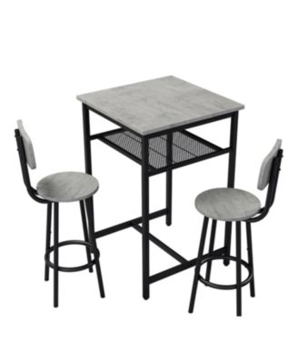 Bar table, equipped with 2 bar stools, with backrest and partition