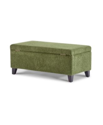  Green Boucle Storage Ottoman with Flip-Top Lid