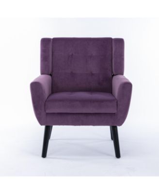 Velvet Accent Chair with Black Legs