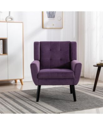 Velvet Accent Chair with Black Legs