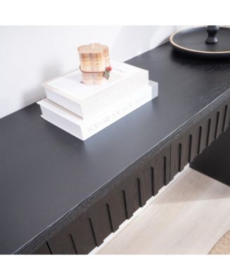 Modern Black Console Table with 4 Drawers – 59.2" Entryway Table with Storage