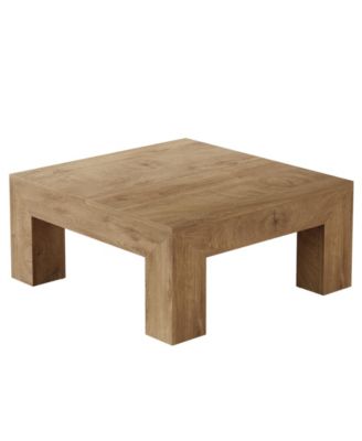 39.4-Inch Square Coffee Table for Living Room, Farmhouse All MDF Accent Center Cocktail Table
