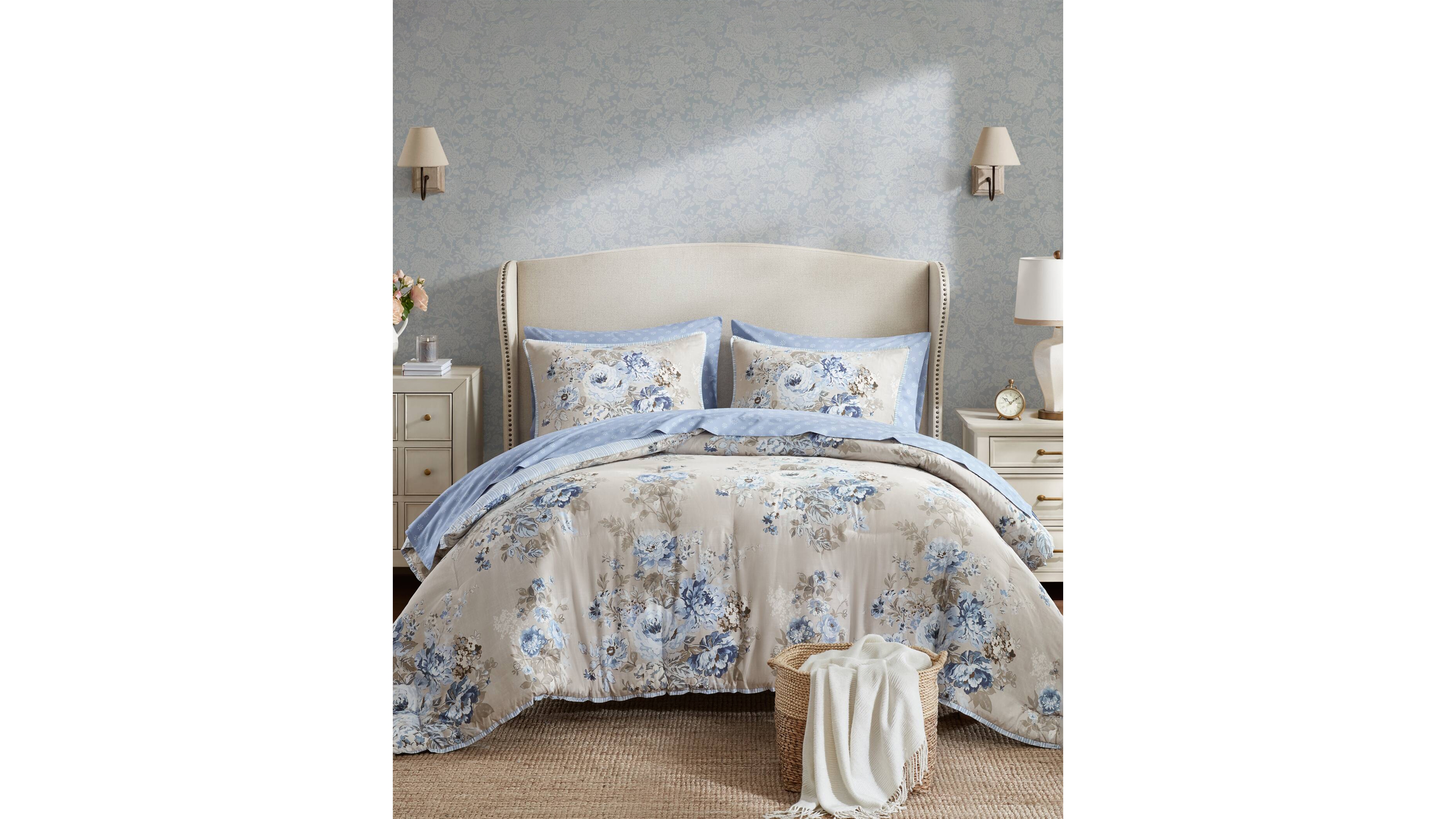 Madison Park Essentials Heather Vintage Floral 7-Pc. Comforter Set, King