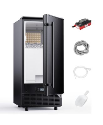 80-lb/Day Freestanding Cubed Ice Maker in Black with Auto-Cleaning