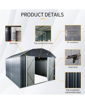 10&#39;x12&#39; Metal Storage Shed with Lockable Doors
