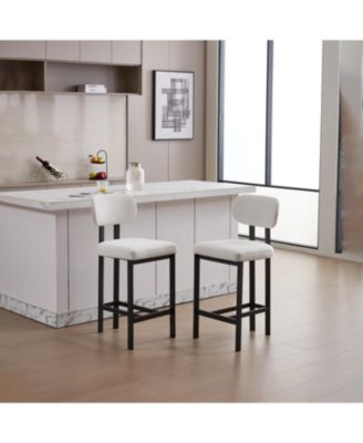 Upholstered Counter Height Bar Stools - Set of 2