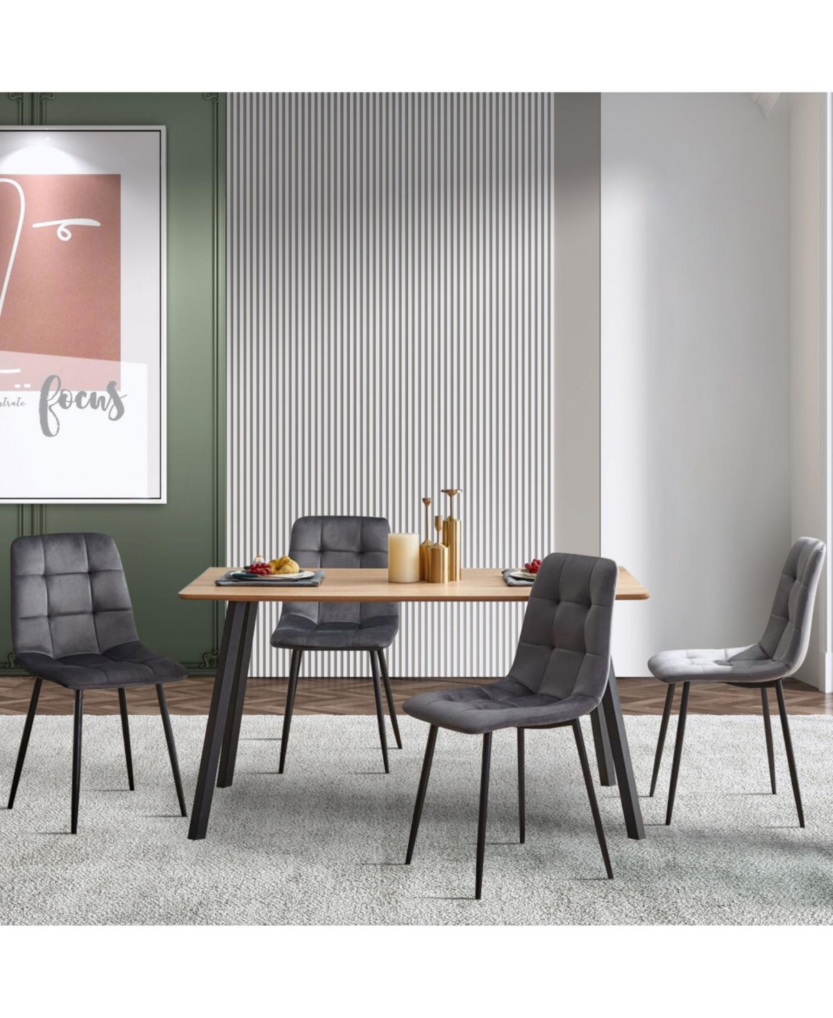 Streamdale Furniture Velvet Dining Chairs (Set of 2)