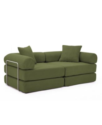 Modular Corduroy Sofa Bed - Green