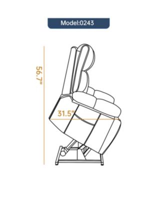 Streamdale Brown Leatheraire Power Lift Recliner with Heat & Massage