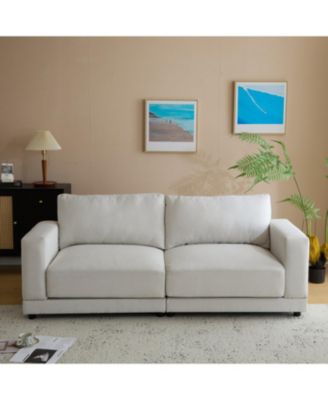 81" Modern Sofa - Deep Cushions & Wooden Legs