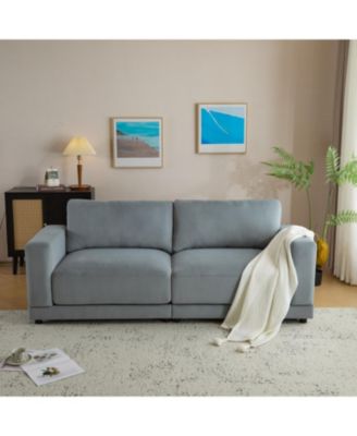 81" Modern Sofa - Deep Cushions & Wooden Legs