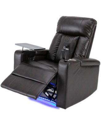 Premium Power Recliner with Storage Arms, Cupholders, Swivel Tray Table and Cell Phone Stand