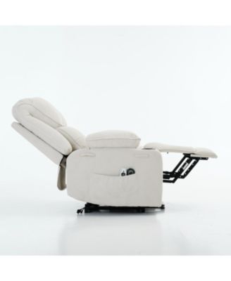 Streamdale Ivory Remote-Controlled Heating and Massage Assistive Recliner for Seniors