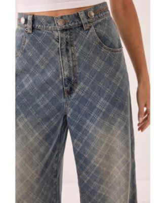 Women's Denim Distressed Straight Leg Jeans