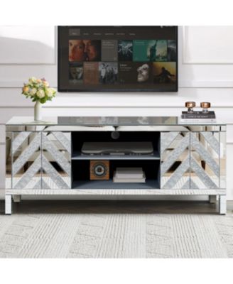 Sparkling Mirrored TV Stand for 65" TVs
