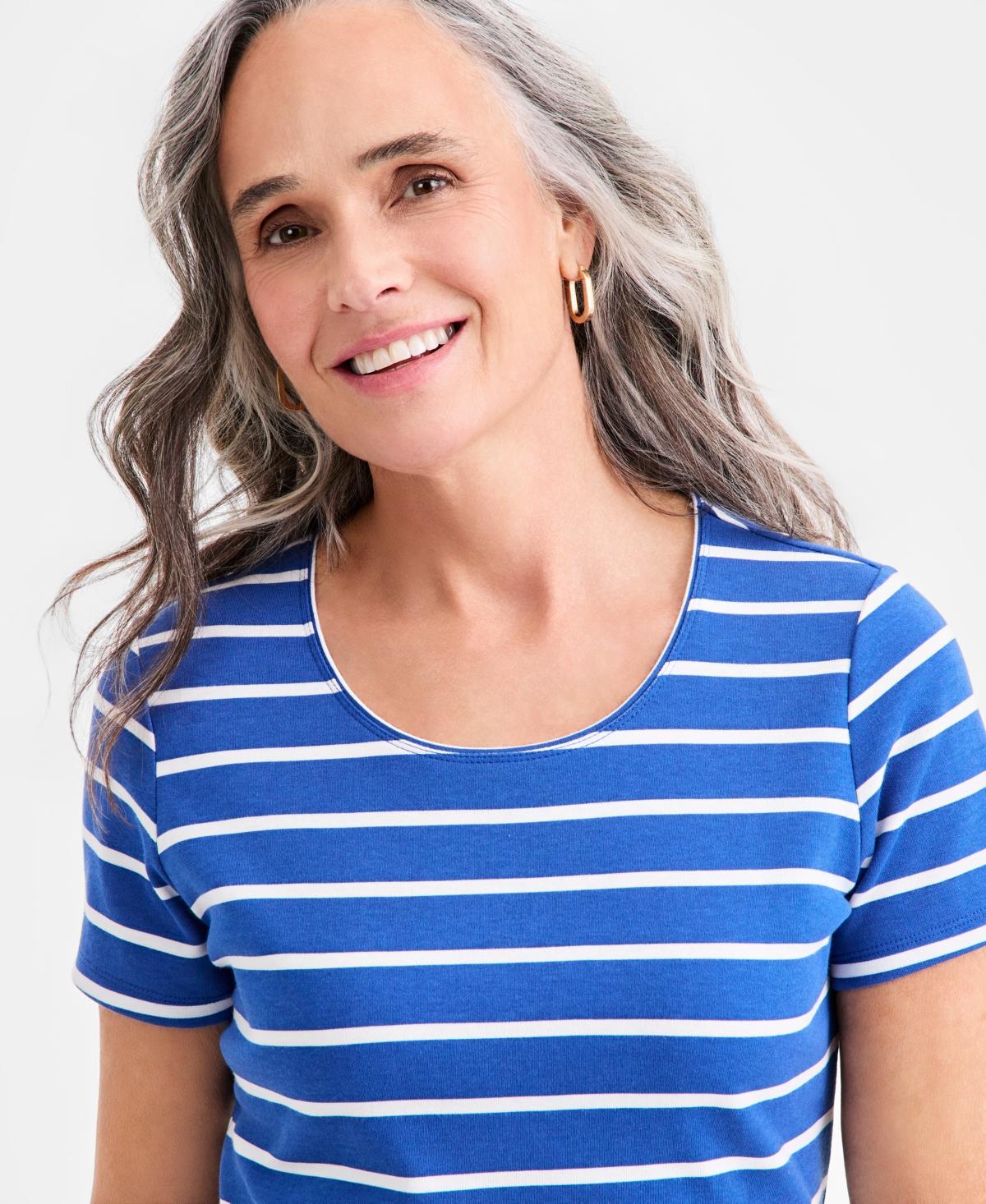 Style & Co Women's Printed Short-Sleeve Scoop-Neck Top, Macy's Exclusive